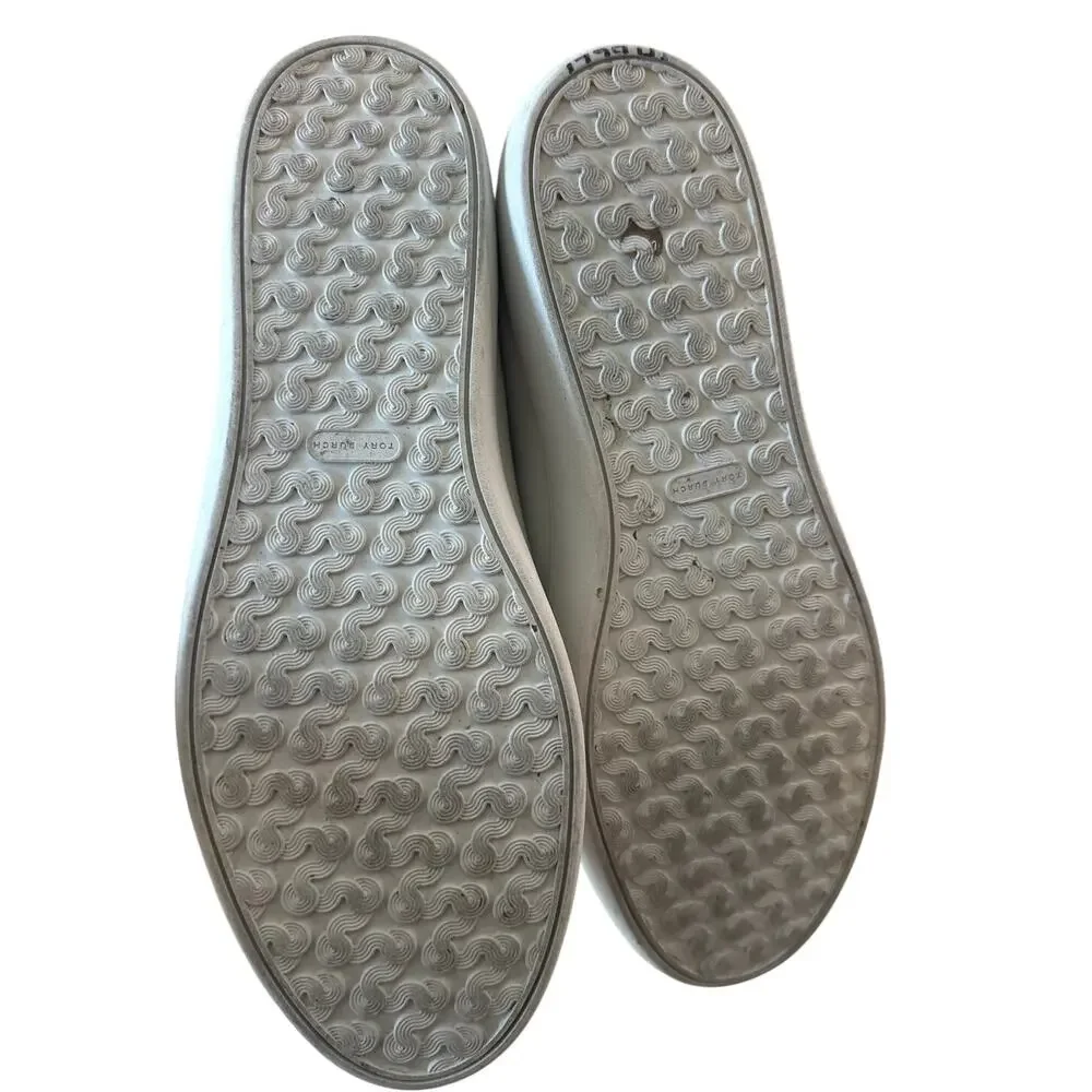 Tory Burch Leigh‎ T Logo Sneakers White Azalea Pink Size 10